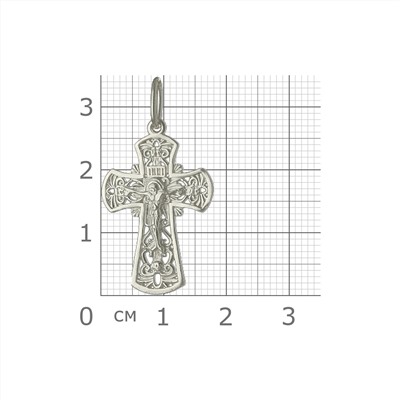Крест из серебра литье белый