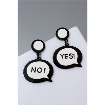 Серьги акриловые «Окно диалога» YES! NO!, цвет чёрно-белый