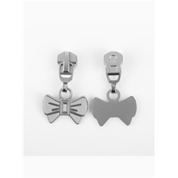 Бегунок для металлической молнии, №3, «Бант», 10 шт., цвет никель