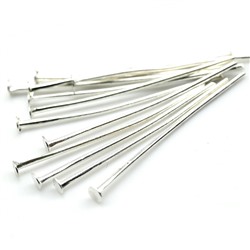 Пины-штифты 30*0,8мм цв.серебро, упаковка 25пар