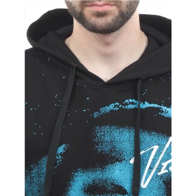 2626 BLACK/BLUE Толстовка мужская (75% хлопок, 20% полиэстер, 5% спандекс)