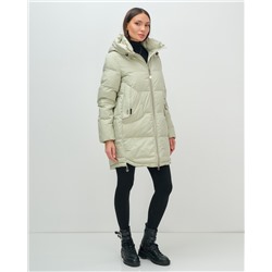 Куртка зимняя женская с капюшоном модная салатового цвета 3193Sl