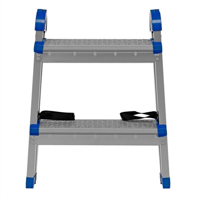 Стремянка двухсторонняя 2 ступени, сталь профиль, стальные ступени, Сибртех