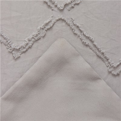 Постельное бельё Евро «Тафтинг орнамент» 200×217 см,230×240 см,50×70 см-2 шт., серое, 110 г/м²