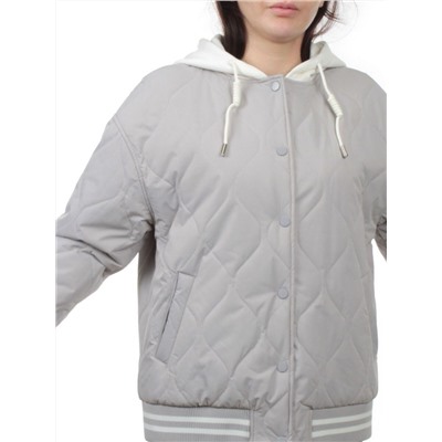 H24-90 GRAY Куртка бомбер демисезонная женская (100 гр. синтепон)