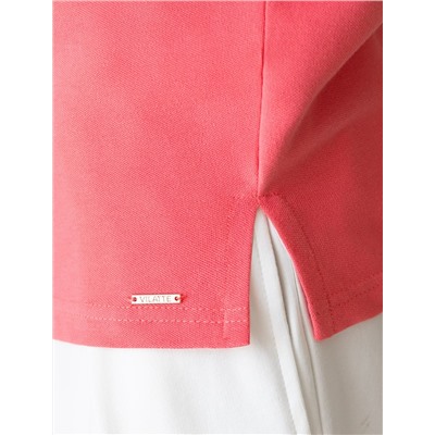 Футболка-поло из фактурного трикотажа