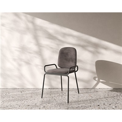 Стул Ror, Double Frame, велюр, черный/серый