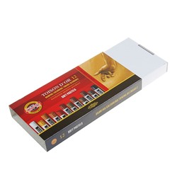 Пастель сухая художественная Soft Koh-I-Noor TOISON D`OR 8522, 12 цветов, градация коричневого