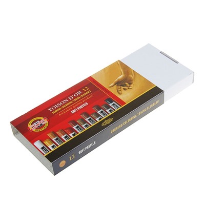 Пастель сухая художественная Soft Koh-I-Noor TOISON D`OR 8522, 12 цветов, градация коричневого