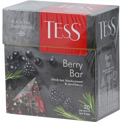 TESS. Pyramids Collection. BERRY BAR (черный) карт.пачка, 20 пирамидки