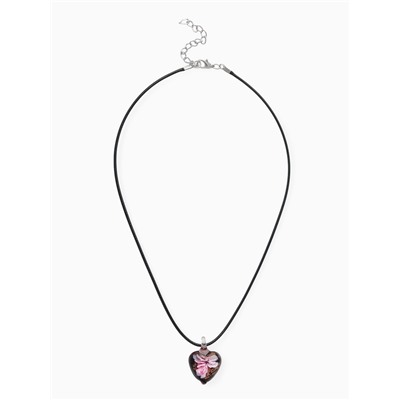 Кулон на шнурке «Муранское стекло», малый, сердечко темное, МИКС, 45 см