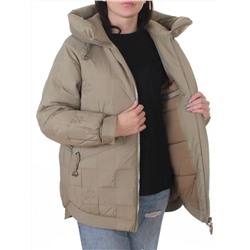 A05 BEIGE/GREEN Куртка стеганая зимняя женская (150 гр. холлофайбер)