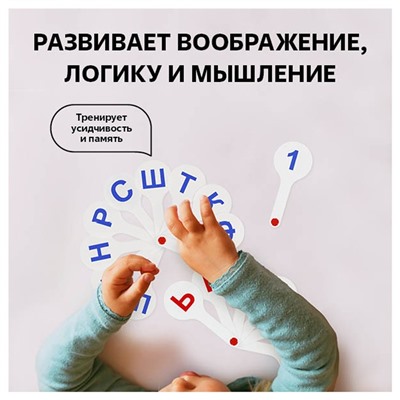 Набор веер-касс, гласные, согласные и цифры, Стамм, 3 штуки, плотные, пакет с европодвесом