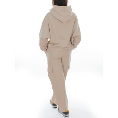 3156/3157 BEIGE/LT. GREEN Костюм спортивный женский (95% хлопок, 5% эластан)