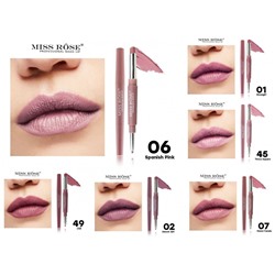 Кремовая помада + карандаш для губ MISS ROSE SWEET GIRL 6 шт