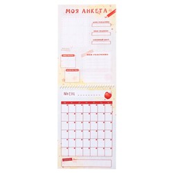 Планинг недатированный А4, 12 листов, на гребне, мягкая обложка, "Учись на 5+"