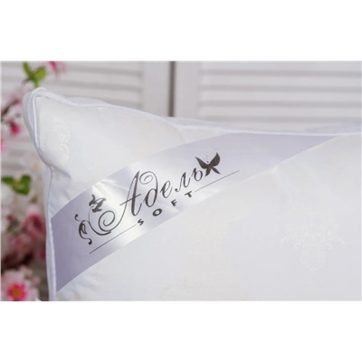 Подушка "ШЕЛК" тик на молнии леб.пух,атл.кант,лента,сумка(Н)