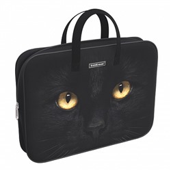 Папка A4 на молнии текстиль ErichKrause с ручками Black Cat 57412/Россия