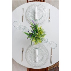 Салфетки сервировочные на стол Доляна «Соломка», d=38 см, 4 шт., серебряные