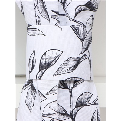 Шторы для кухни Доляна Plant leaves 146х180 см - 2 шт, подхваты - 2 шт, 100% хлопок, 164 г/м2