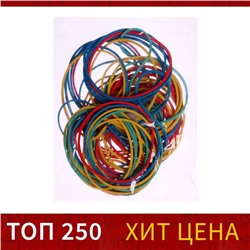 Банковская резинка, 50 г, диаметр 60 мм, длина 95 мм, сечение 1.7×1.7 мм, МИКС, в пакете