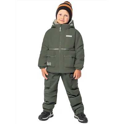 Комплект утеплённый для мальчика NIKASTYLE 7м2925 Хаки Кешью