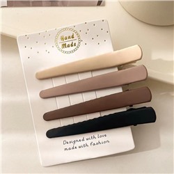 Металлические заколки-зажимы для волос с матовым покрытием 4 шт. КЛАССИЧЕСКАЯ ФОРМА