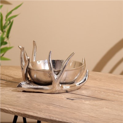 Конфетница «Рога», 22×22×13 см, алюминий