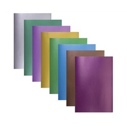 Картон цветной А4 МЕЛОВАННЫЙ ПЕРЛАМУТРОВЫЙ,  8л. 8цв., в папке, ЮНЛАНДИЯ, 200х290мм, ПОЛЕТ, 111322