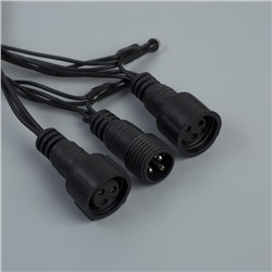 УЦЕНКА Гирлянда «Нить» 10 м, IP44, УМС, тёмная нить, 100 LED, свечение синее, мерцание белым, 220 В