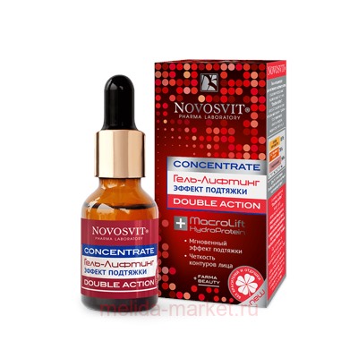 NOVOSVIT CONCENTRATE ГЕЛЬ-ЛИФТИНГ ЭФФЕКТ ПОДТЯЖКИ DOUBLE ACTION 25МЛ