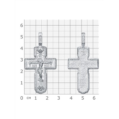 Крест из серебра литье белый