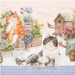 Скатерть Этель «Уютные коты», 180×147 см, 100% хлопок, саржа 190 г/м²