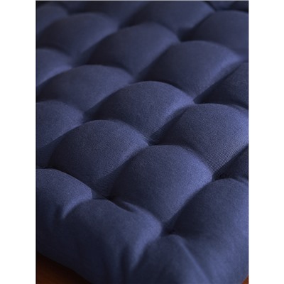 Подушка на стул из хлопка темно-синего цвета из коллекции Essential, 35х35 см