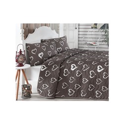 2 сп. Стеганое Покрывало Двустороннее 200x220 см. с 2- мя Наволочками 50x70 см. Amaour Kahve