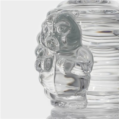 Баночка для мёда и варенья Доляна «Медвежонок», 200 мл, 11.5×9.3 см, стекло, прозрачная