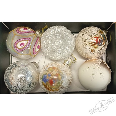 Шар "Зимняя соната" (стекло) 8 см