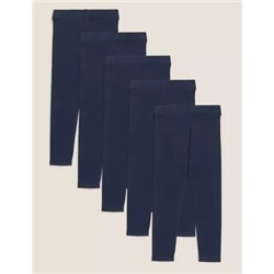 5pk Cotton Leggings (6-16 Yrs)