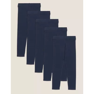 5pk Cotton Leggings (6-16 Yrs)