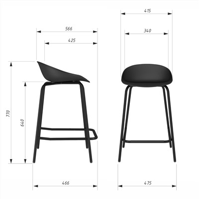 Стул полубарный SHT-ST19/S29-1 белый
                        белый / черный муар