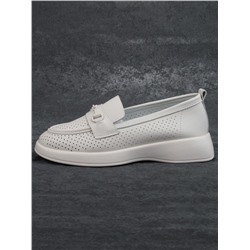 03-YD14-2D MILK WHITE Лоферы женские (натуральная кожа)