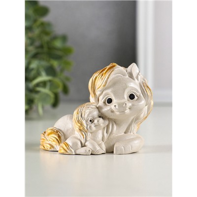 Фигурка гипс «Пони мама», 9×7×6 см, перламутр