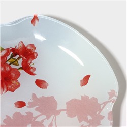 Блюдо сервировочное Доляна «Сакура», 23.8×13.8 см, стекло, розовое