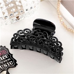 Крабик для волос «Глянец», ажурный узор, 6.5 см, чёрный