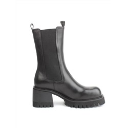 01-GZ6115-X81 BLACK Ботильоны демисезонные женские (натуральная кожа, байка)