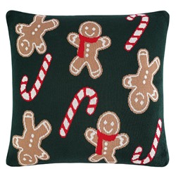Подушка вязаная с новогодним рисунком Gingerman из коллекции New Year Essential, 45x45 см