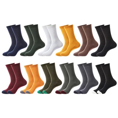Haichin Colored cotton knee socks, mid-length, absorbs sweat and smell, wholesale