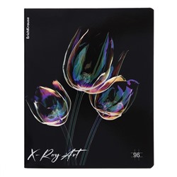 Тетрадь 96 листов в клетку ErichKrause X-Ray Art, обложка мелованный картон, голографическая ламинация, блок офсет, 100% белизна, МИКС