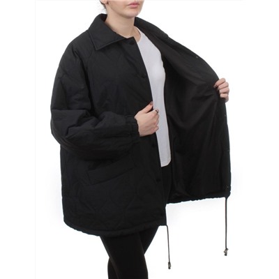 H24-213 BLACK Куртка демисезонная женская (100 гр. синтепон)