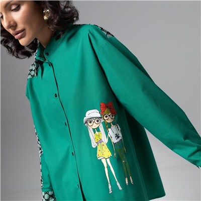 Рубашка комбинированная с сеткой, Моя философия – шик